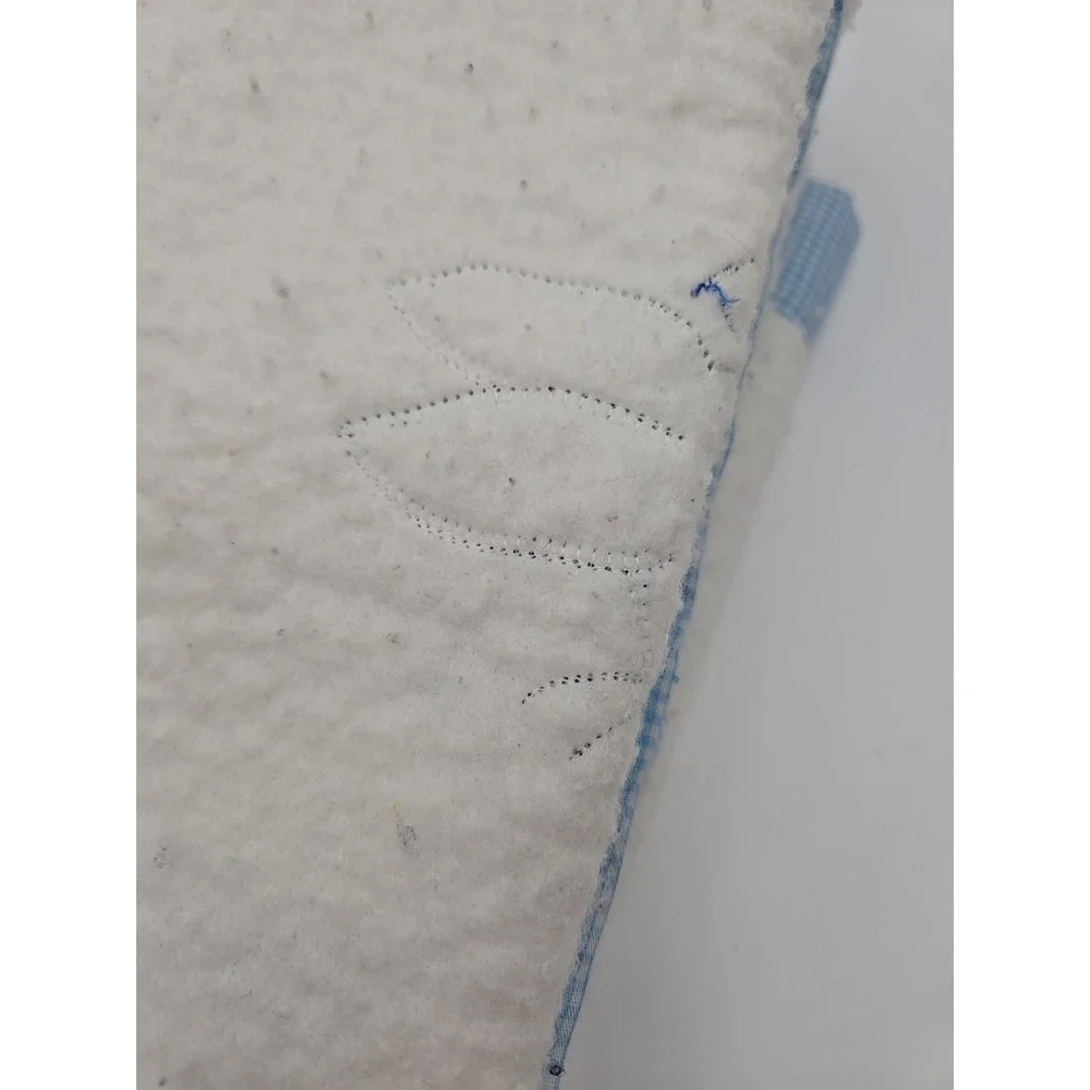 Quiltex Vtg Peter Rabbit Beatrix Blue Applica Throw Blanket Blue‎ Gingham Edge
